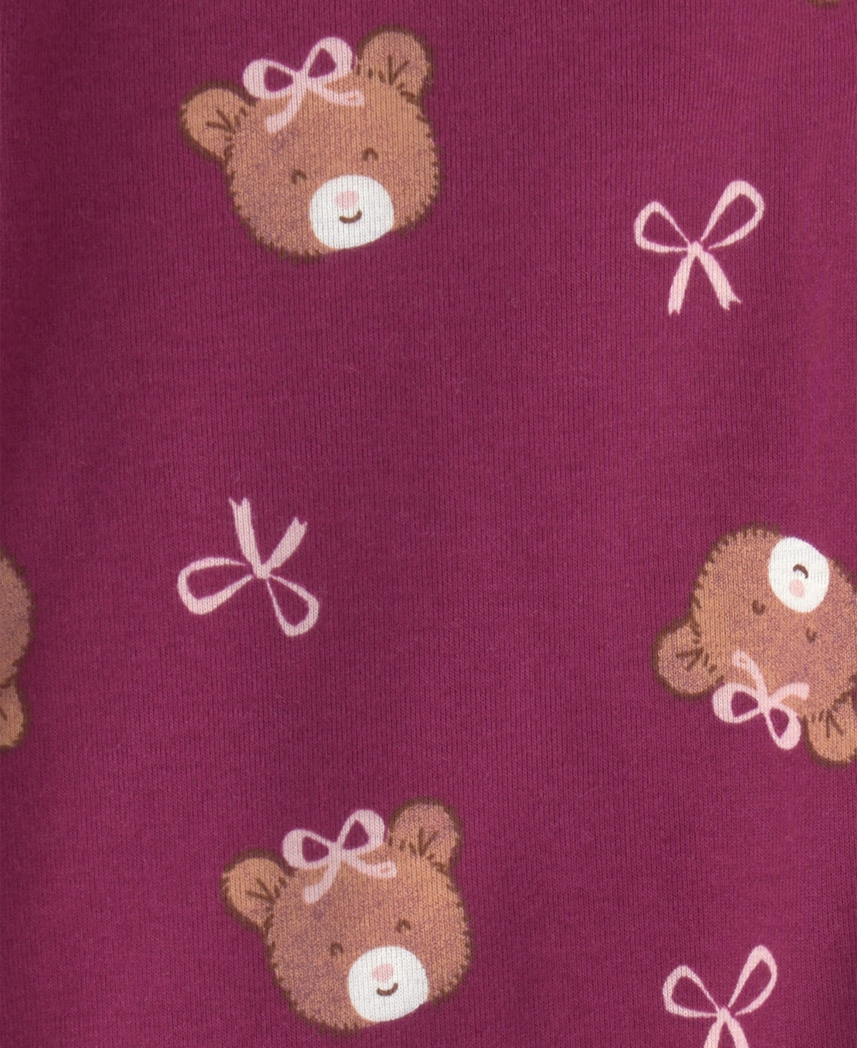 Carter's Baby Girls' Bear & Bows Long-Sleeve Snap Closure Cotton Bodysuits, 4-Pack