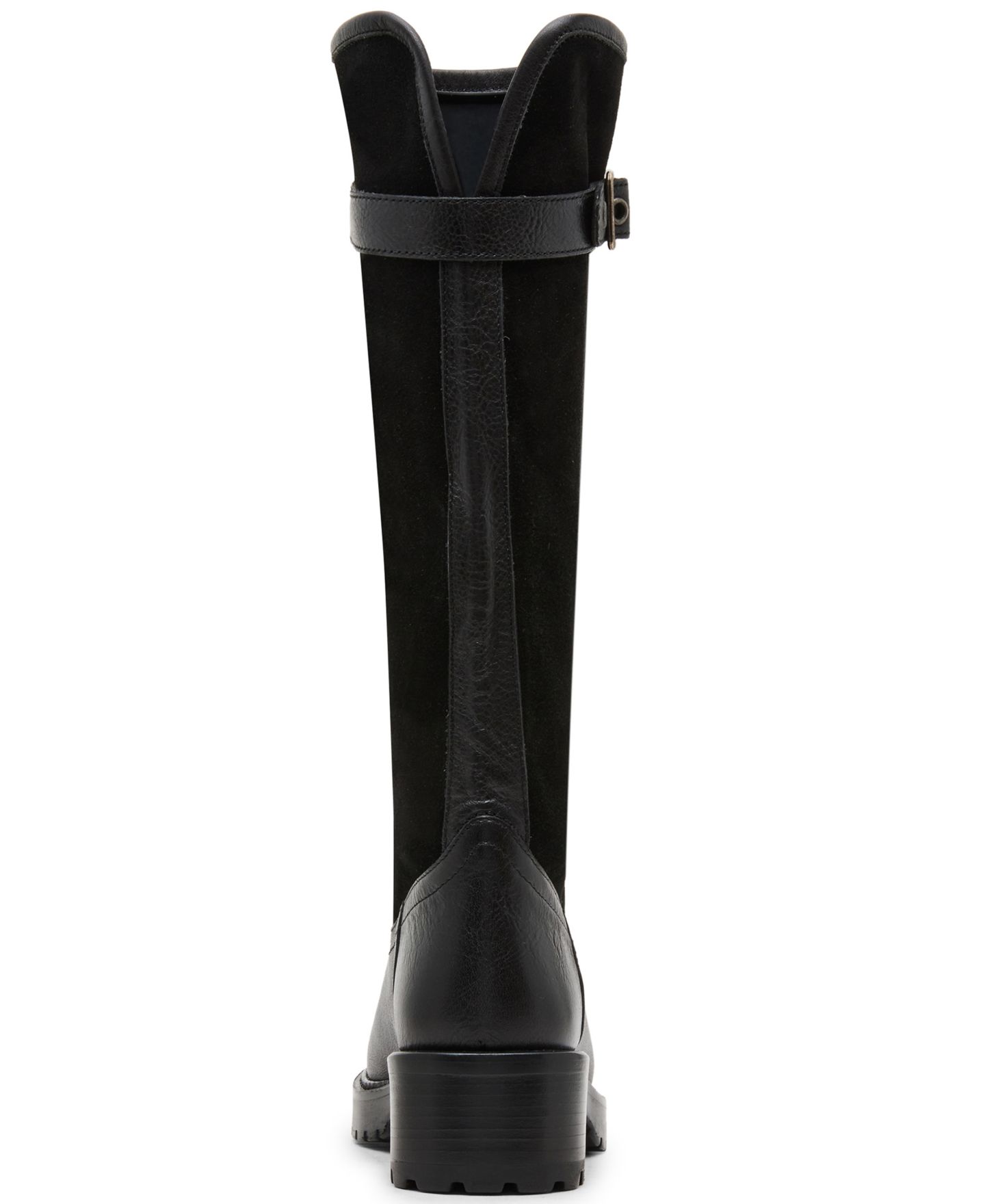 Женские ботинки Steve Madden Ramble Lug-Sole Tall Riding Boots, Regular & Wide Calf, цвет: Чёрный замшевый разноцветный — фото 3