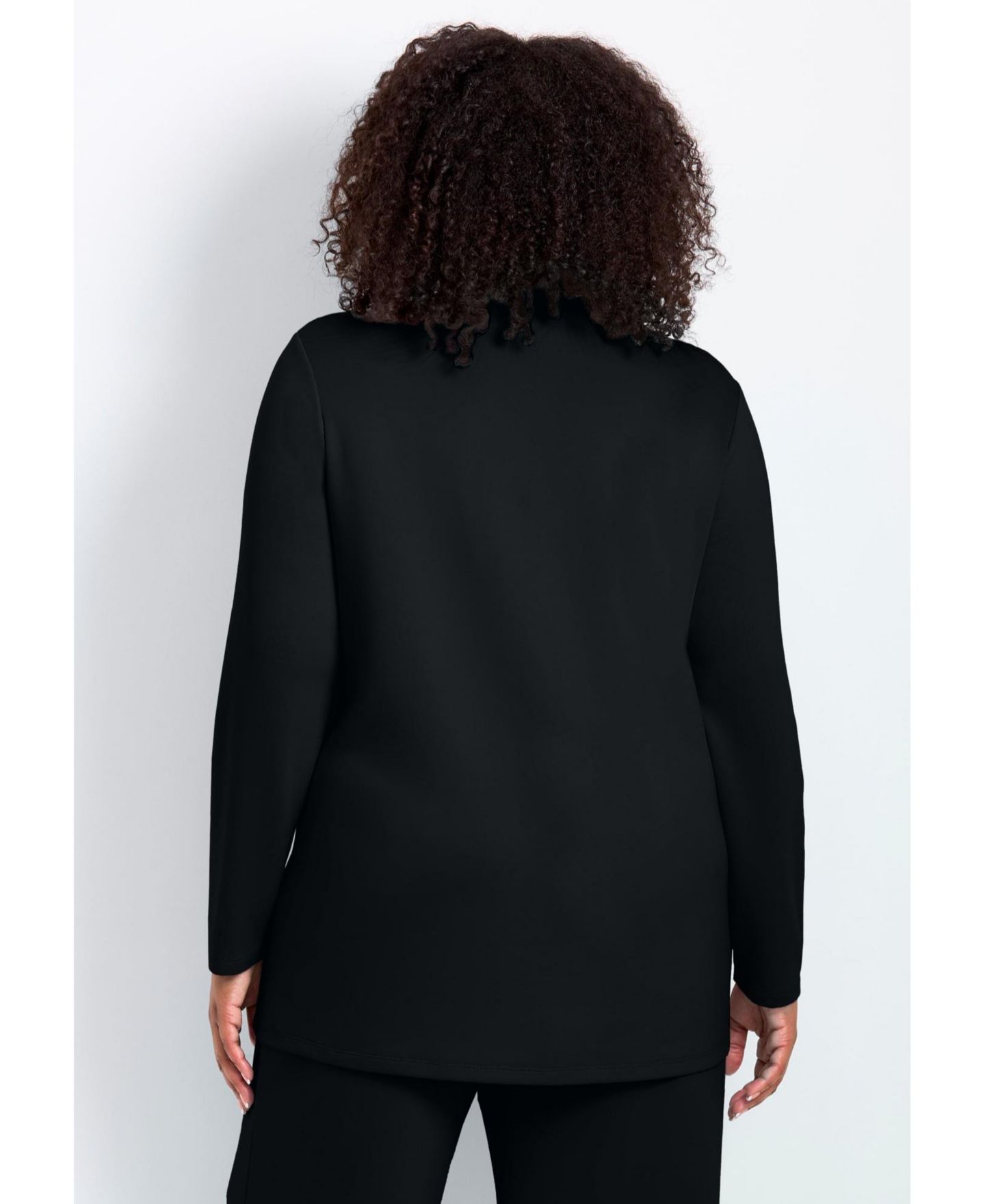 Женский топ Avenue Seamed Mock Neck Tunic, цвет: Чёрный — фото 4