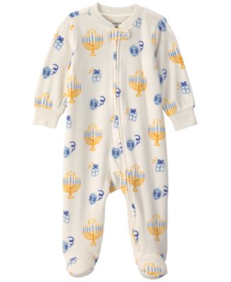 Boys' and Girls' Hanukkah 2-Way Zip Footed Sleep & Play Pajamas