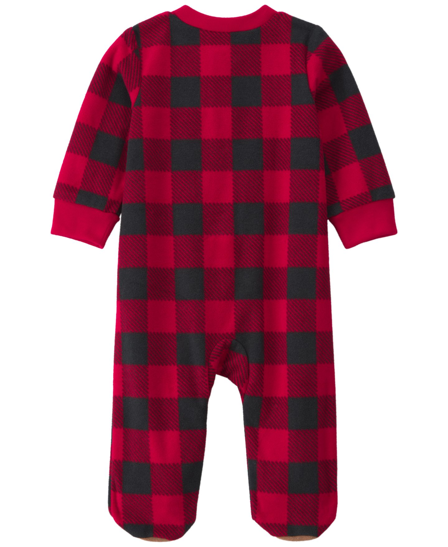 Детский флисовый комбинезон для сна Carter's Buffalo Check на двусторонней молнии, цвет: Красный / Чёрный — фото 2