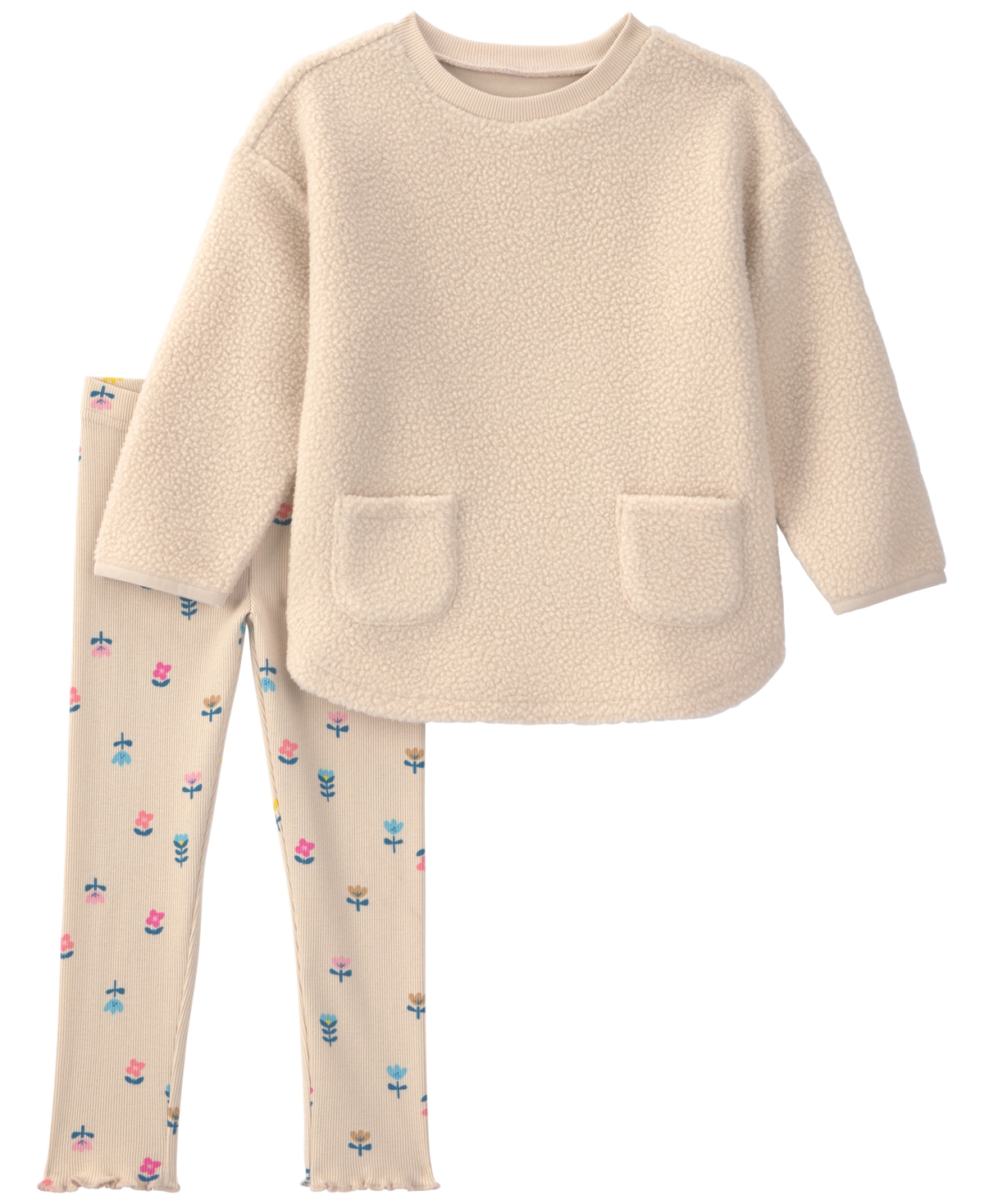Carter's Toddler Girls' 2T-5T Long-Sleeve Floral-Print Top and Pant Set