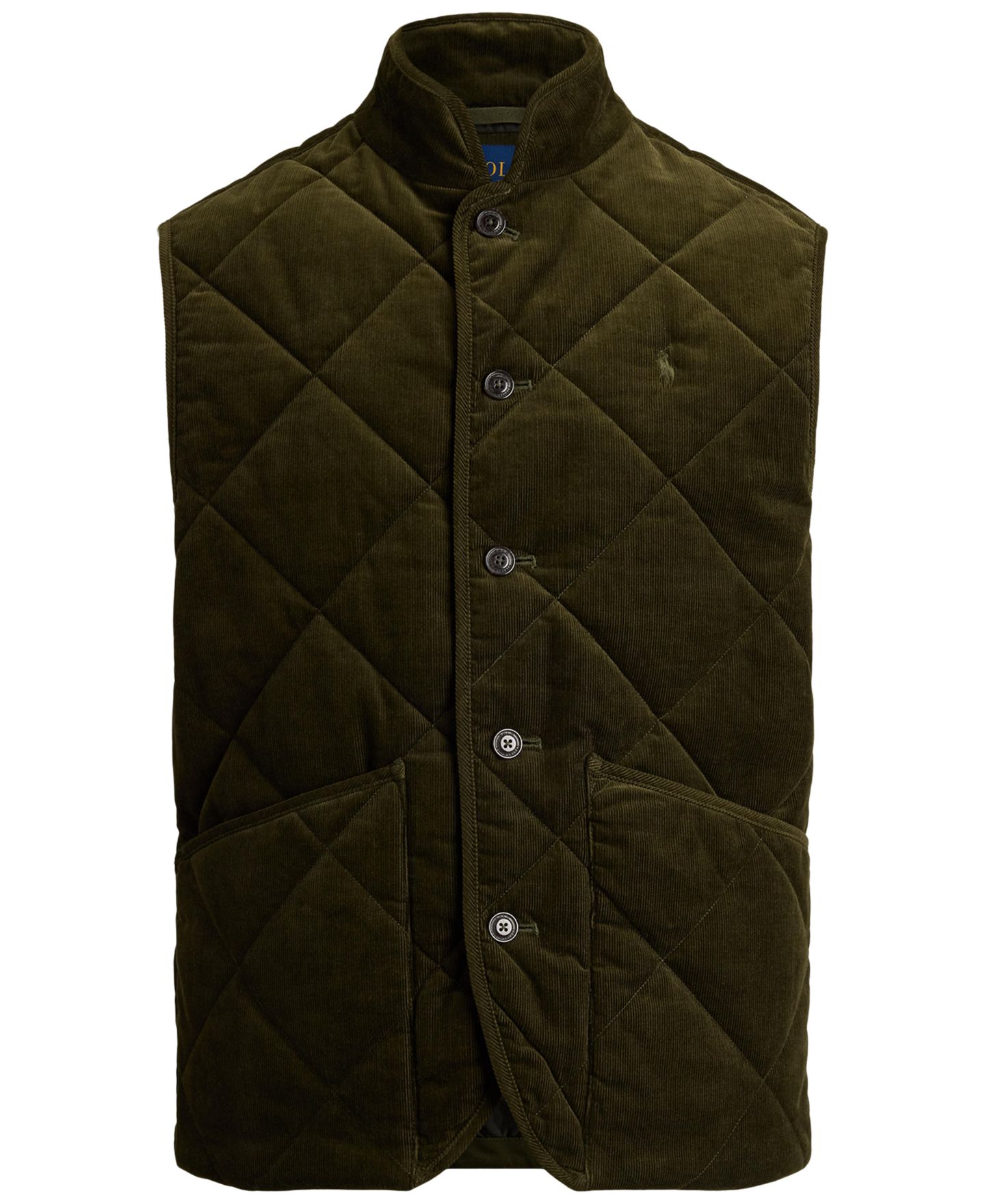 Мужской жилет Polo Ralph Lauren Hurston Quilted Corduroy Lined Vest, цвет: Оливковый — фото 5