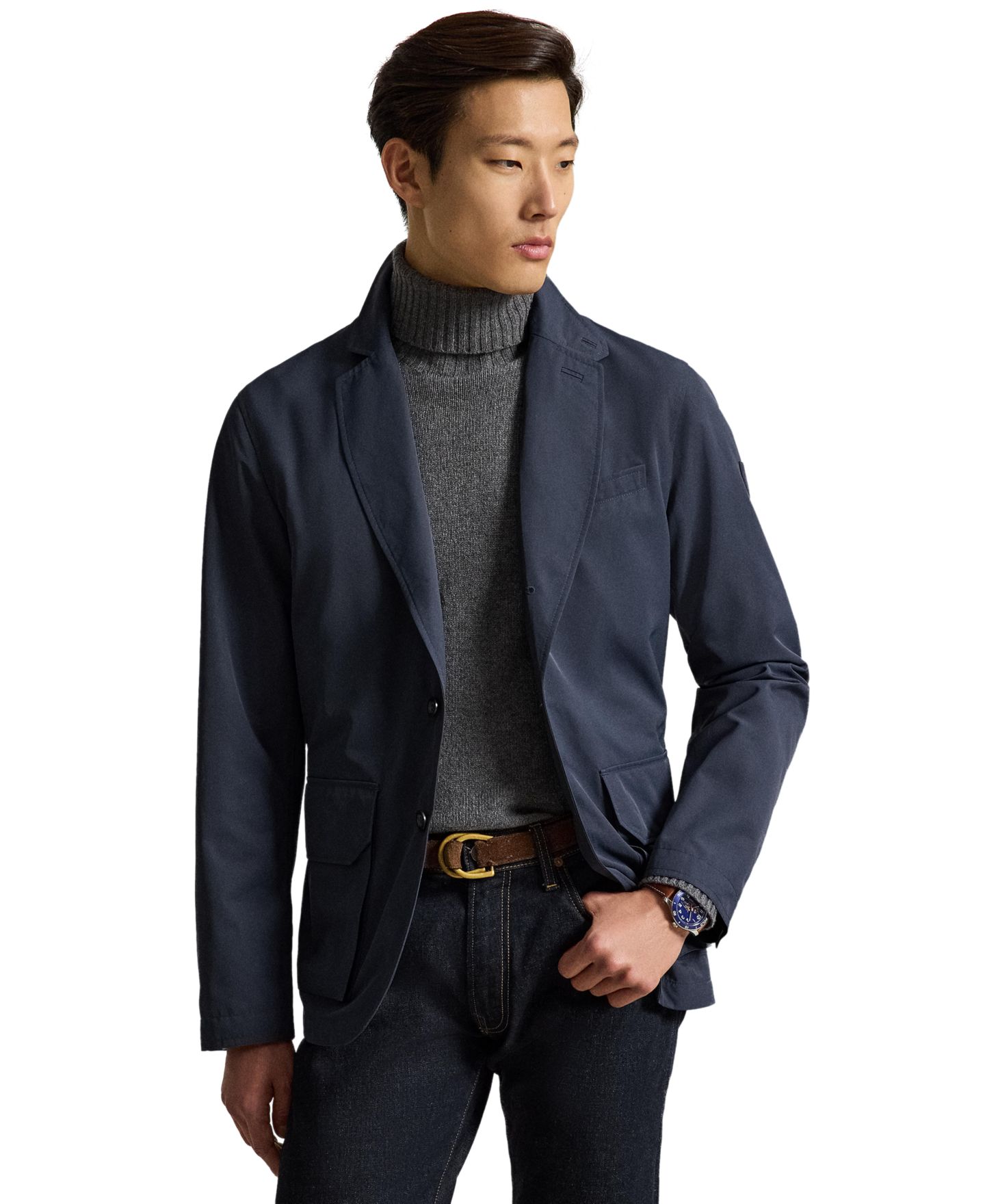 Мужская куртка Polo Ralph Lauren The Southland Water-Resistant Lightweight Utility, цвет: Тёмно-синий — фото 1