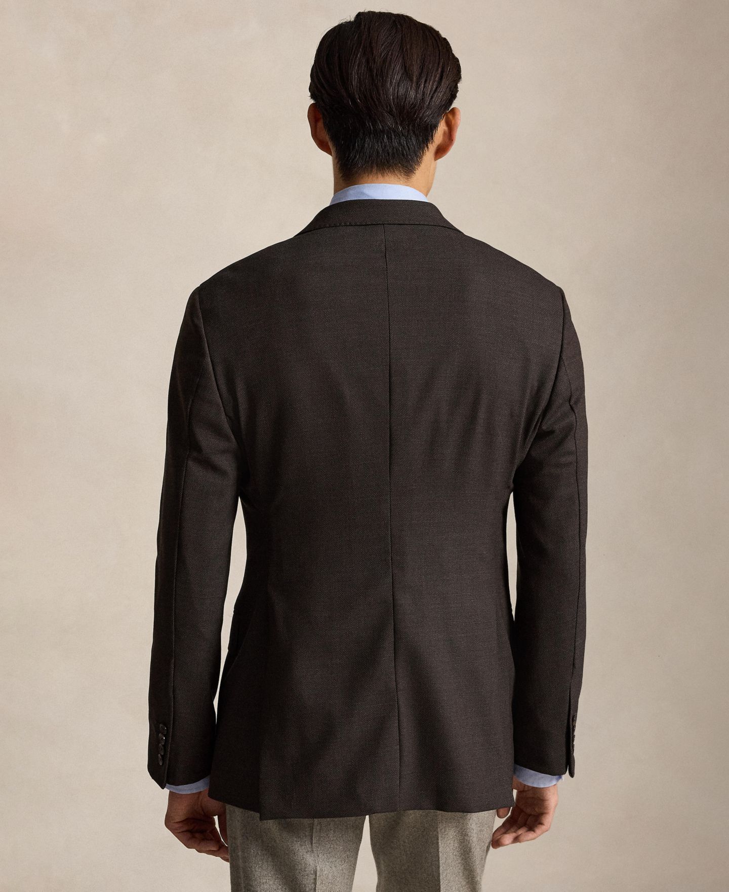Мужской пиджак Polo Ralph Lauren Modern-Fit Wool-Blend Birdseye Suit, цвет: Тёмный коричневый — фото 4
