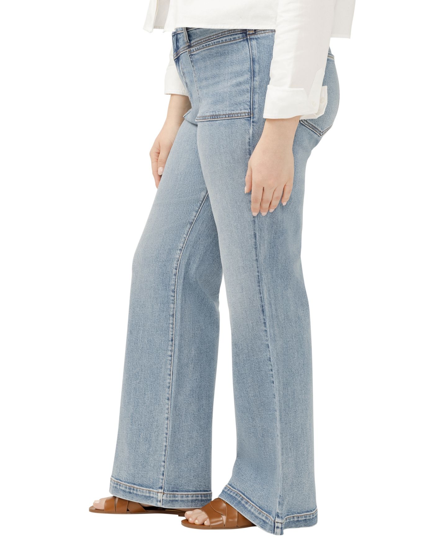 Женские брюки Silver Jeans Co. Plus Size Avery High-Rise Wide-Leg Denim Trouser, цвет: Wanderlust — фото 2