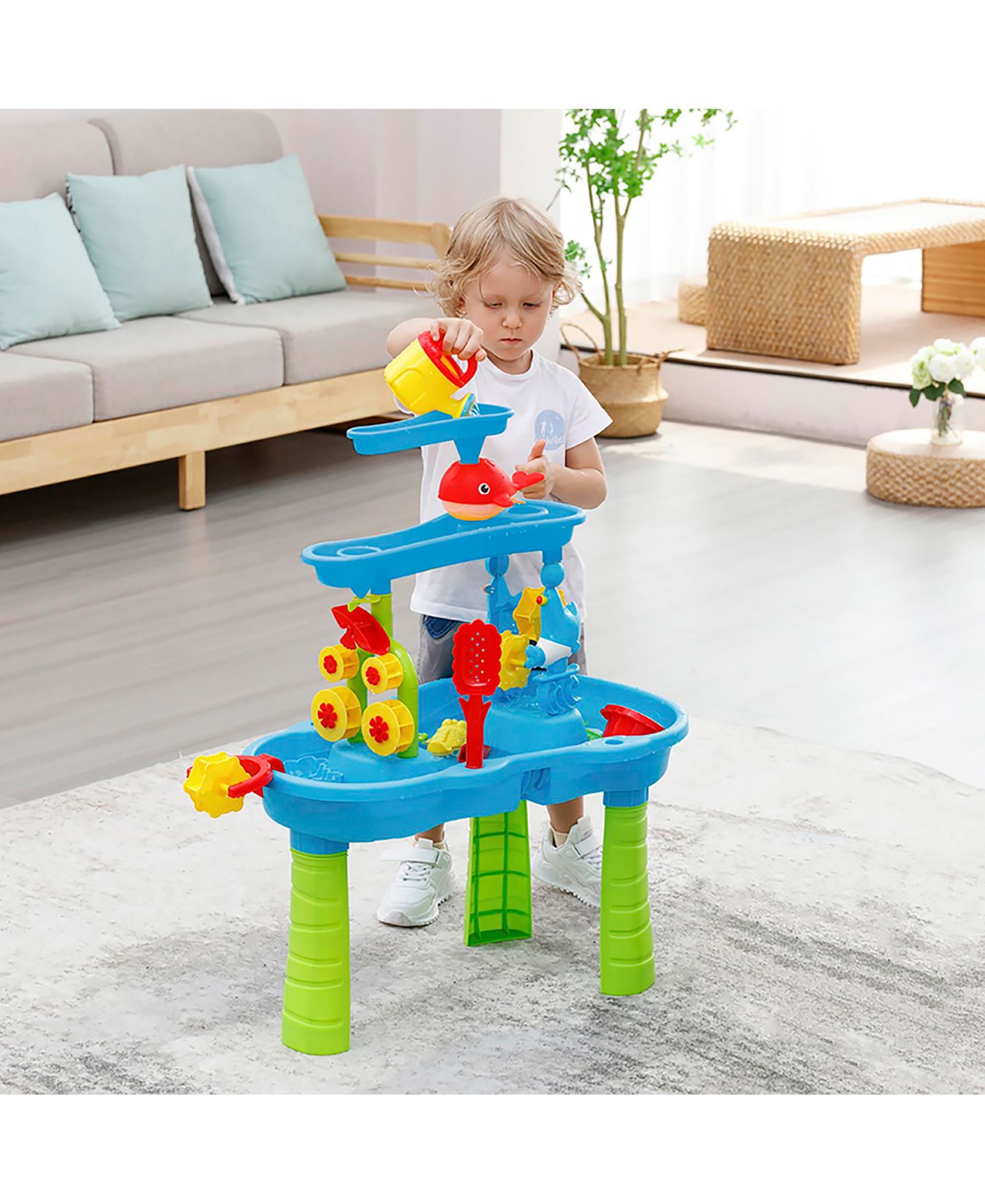 Детская игрушка Trimate Sand and Water Table, 25"L x 14.75"W x 32"H, 3-Tier Activity Table, Ages 3-6 — фото 7