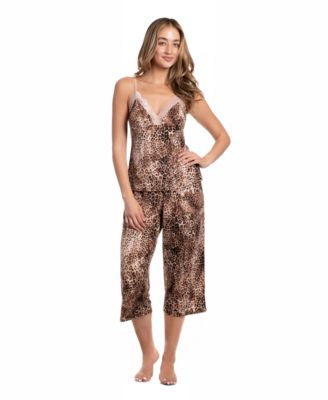 Women's Carmen Leopard-Print V-Neck Cami and Pants Set