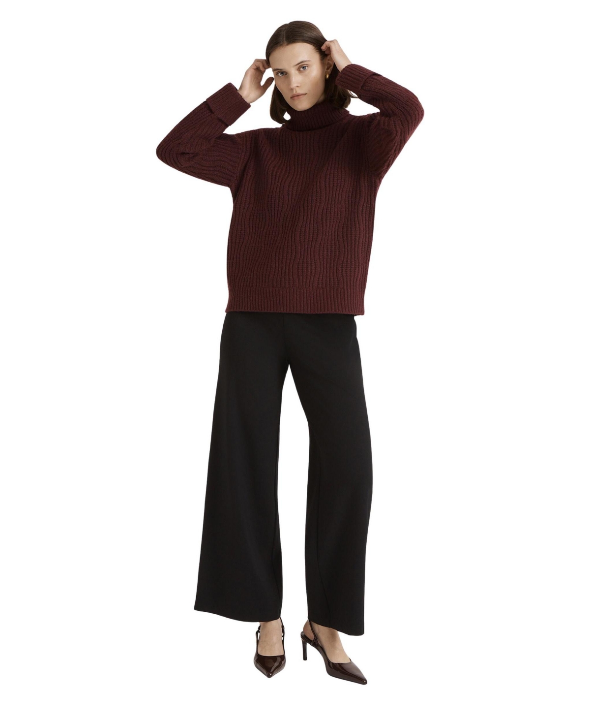 Finery London Women's Albie Ribbed-Knit Roll-Neck Sweater