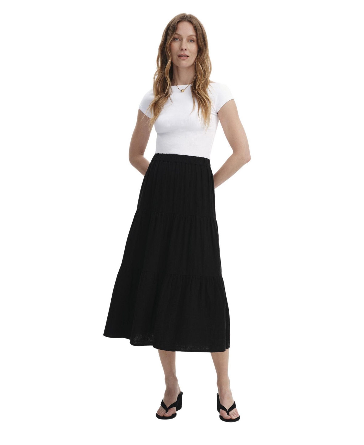 Finery London Women's Harriet Tiered A-Line Midi Skirt