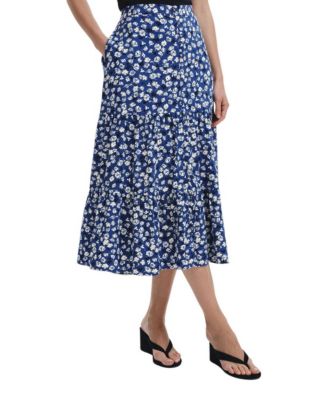 Women's Isla Tiered Floral-Print High-Waisted Midi Skirt