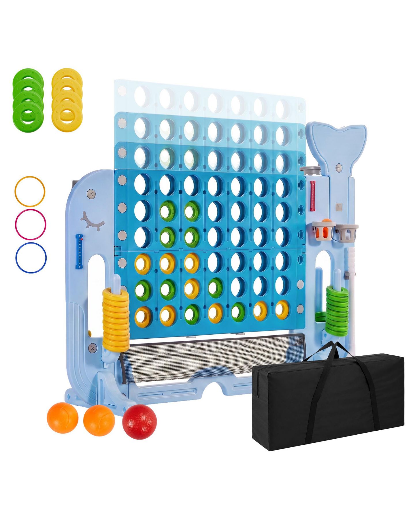 Детские игрушки SUGIFT 4-in-1 Connect Game, Adjustable-Height Outdoor Toy Set, 52.4"H x 18.5"W, Ages 3+, цвет: Синий — фото 1