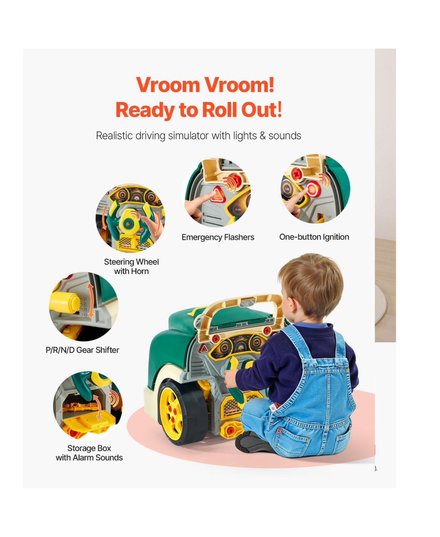 Детские игрушки SUGIFT Mechanic Engine Lights, Sounds and Steering Wheel 60-Piece Playset, Ages 3+, цвет: Зелёный — фото 7