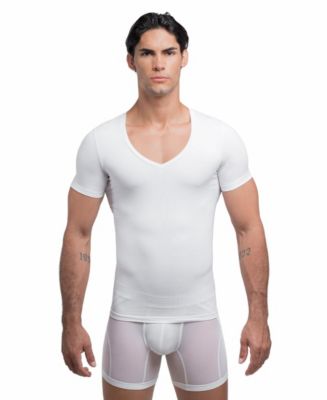 Men's Compression Slim-Fit Deep V-Neck Cotton-Blend T-Shirt
