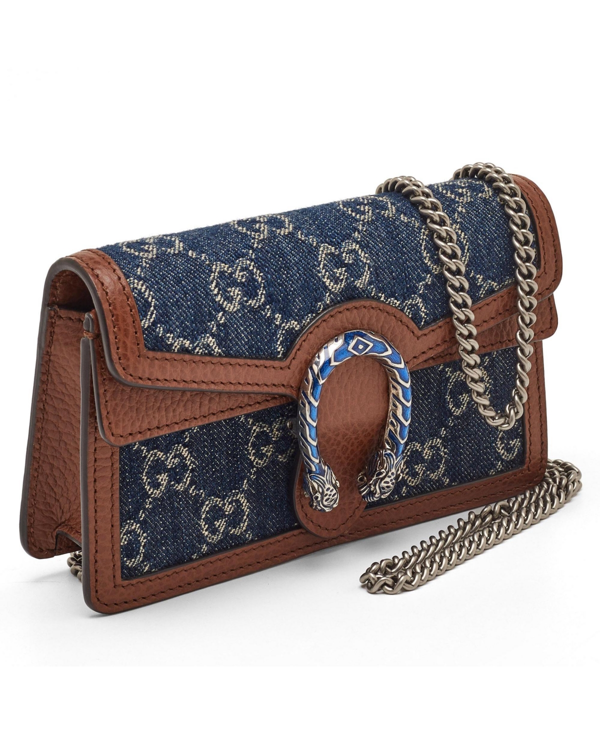 Pre-Owned Gucci Women's Dionysus Super Mini Gg Denim Shoulder Bag