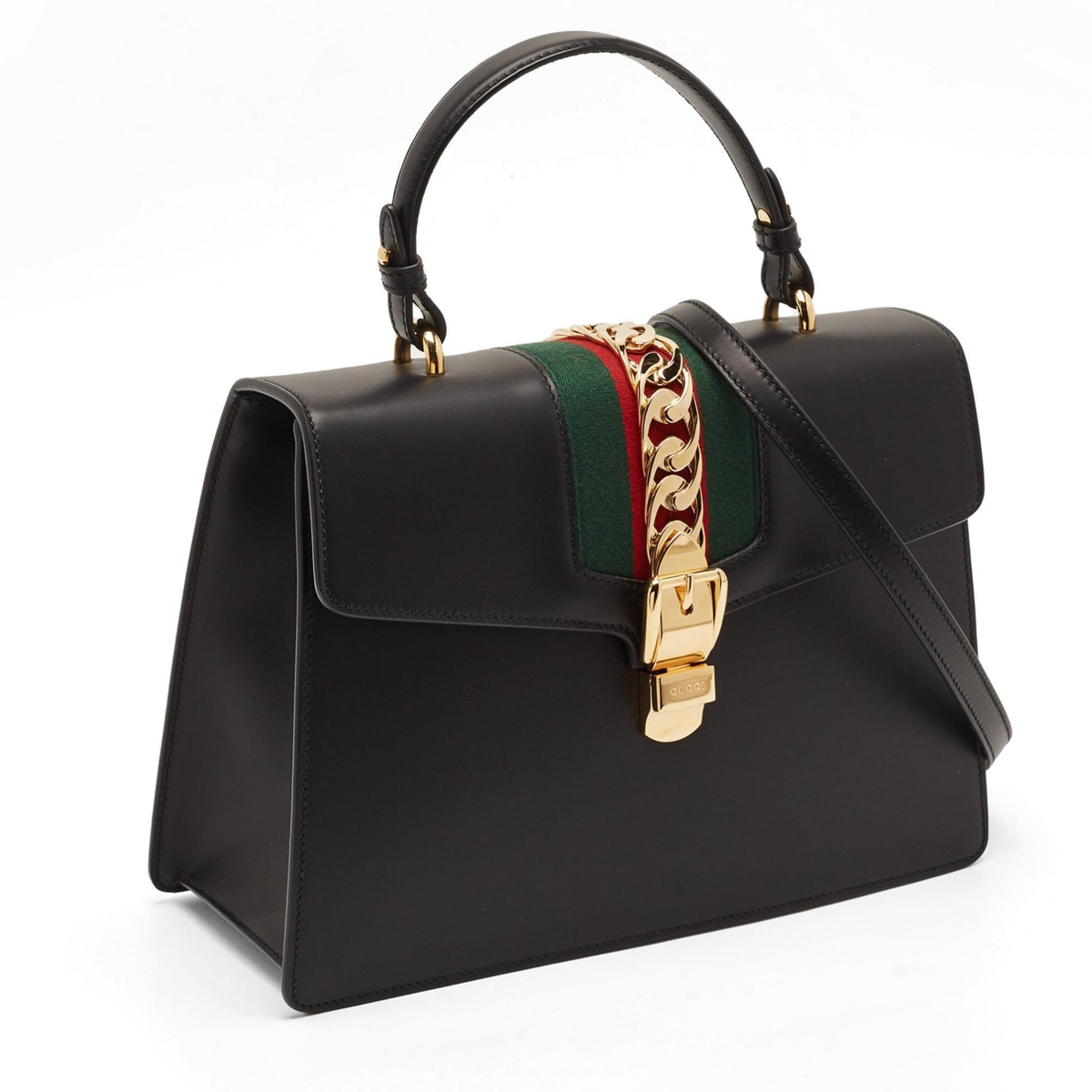 Pre-Owned Gucci Women's Sylvie Medium Leather Top Handle Bag