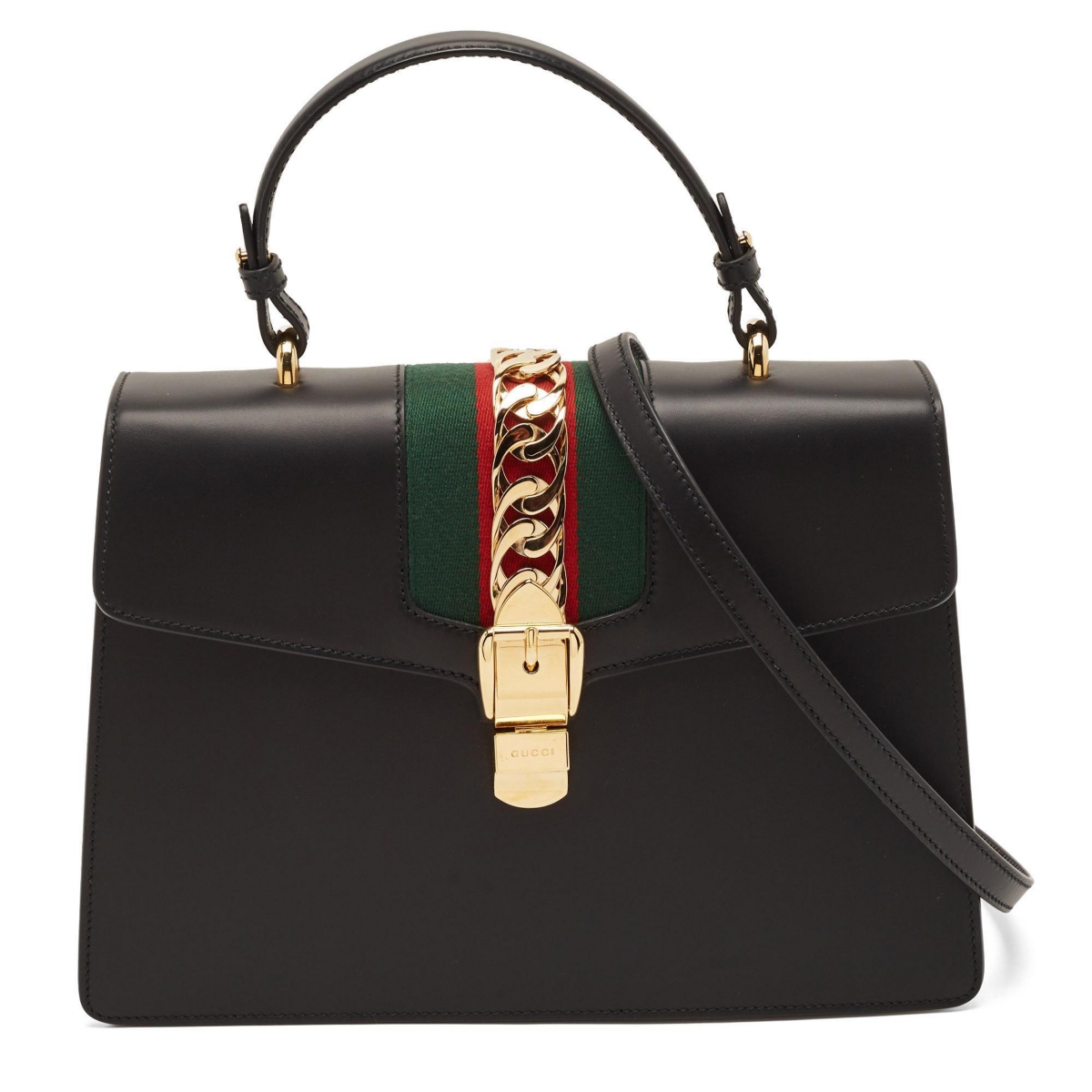 Pre-Owned Gucci Women's Sylvie Medium Leather Top Handle Bag
