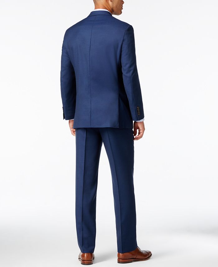 Lauren Ralph Lauren Men's Navy Neat Ultraflex Pure Wool Slim-Fit Suit ...