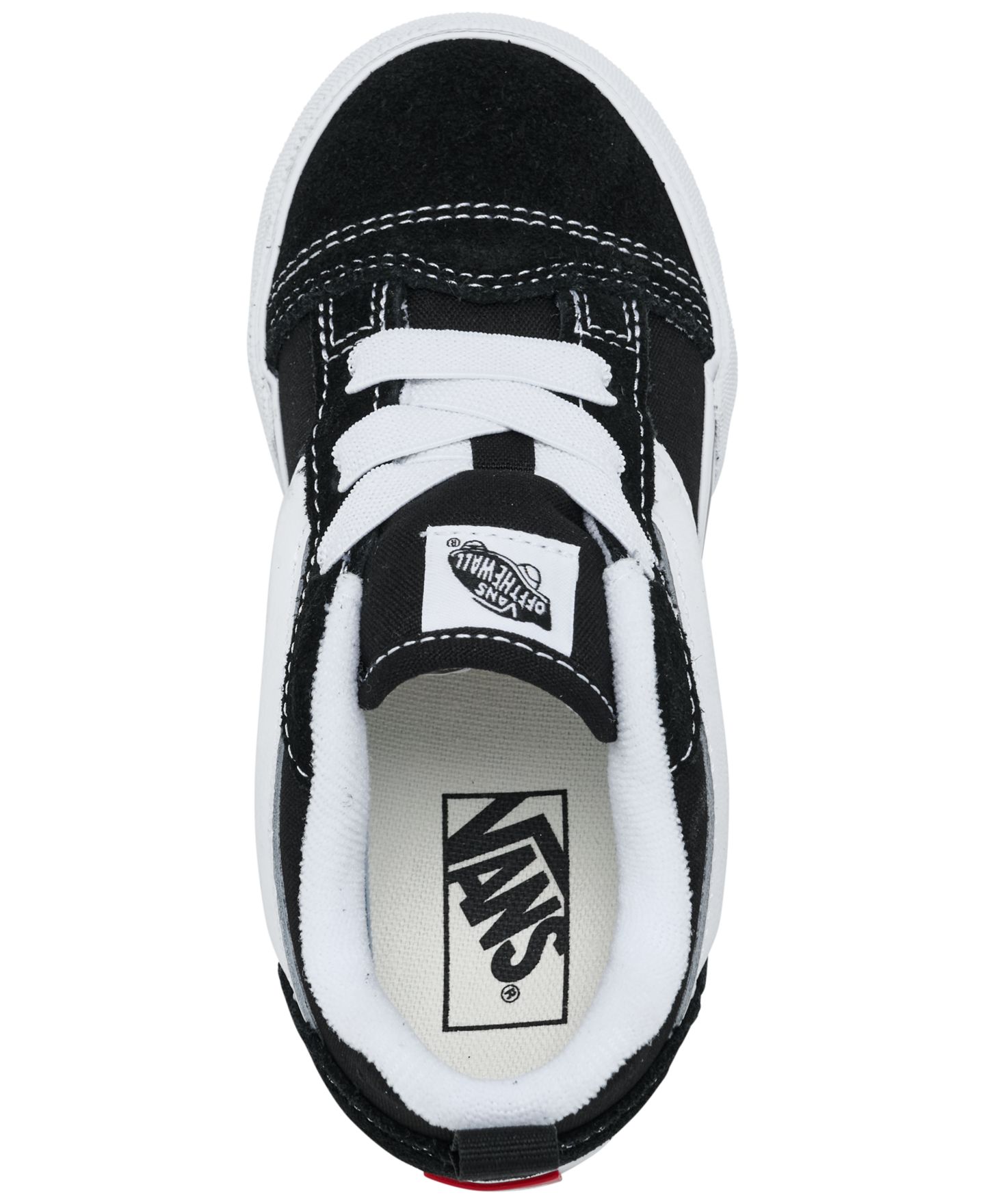 Детские замшевые низкие кеды Vans Knu Skool с мягким языком и воротником, Finish Line, цвет: Чёрный / Белый — фото 5