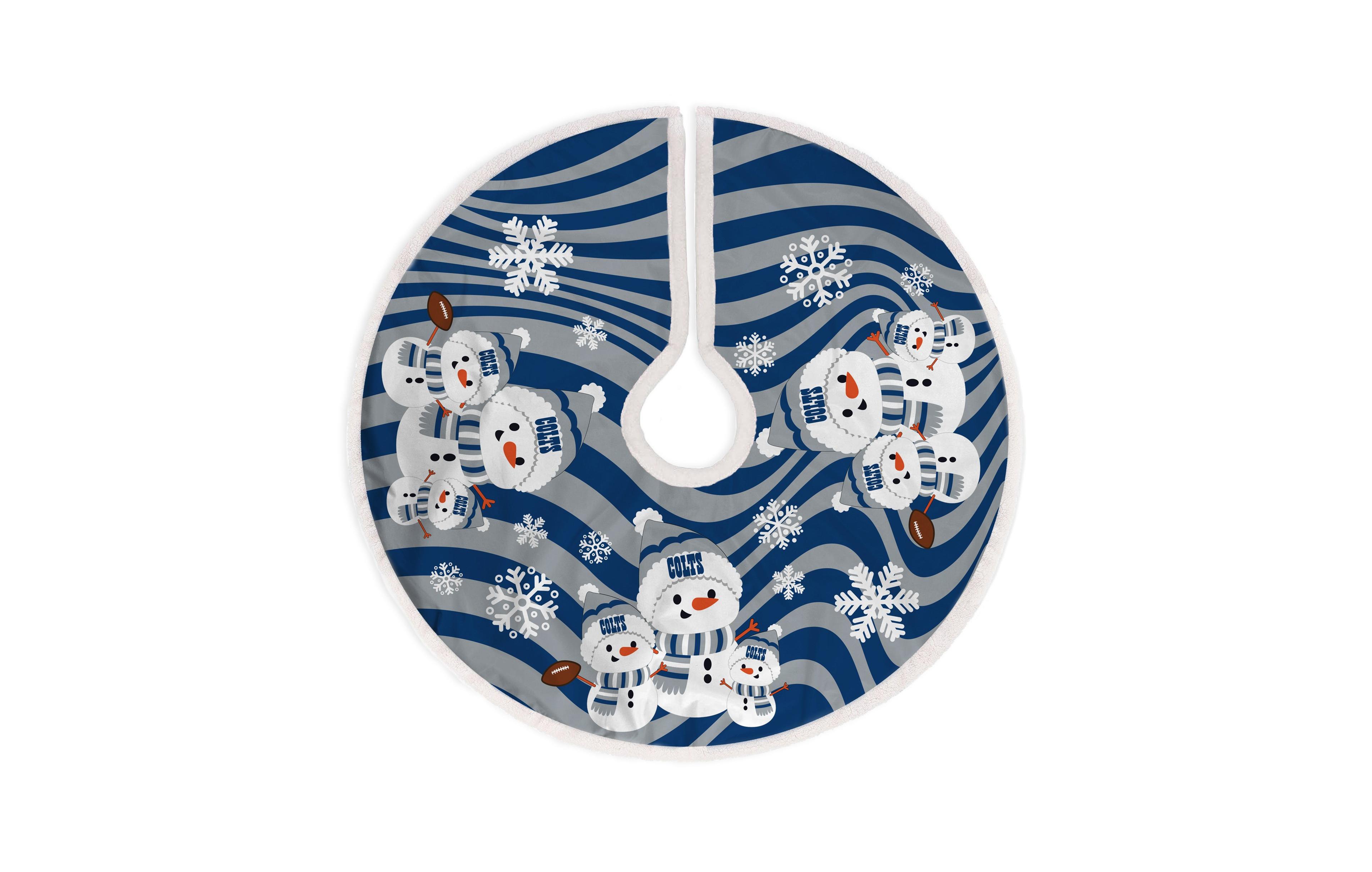 Pegasus Indianapolis Colts Snowman Sherpa Christmas Tree Skirt