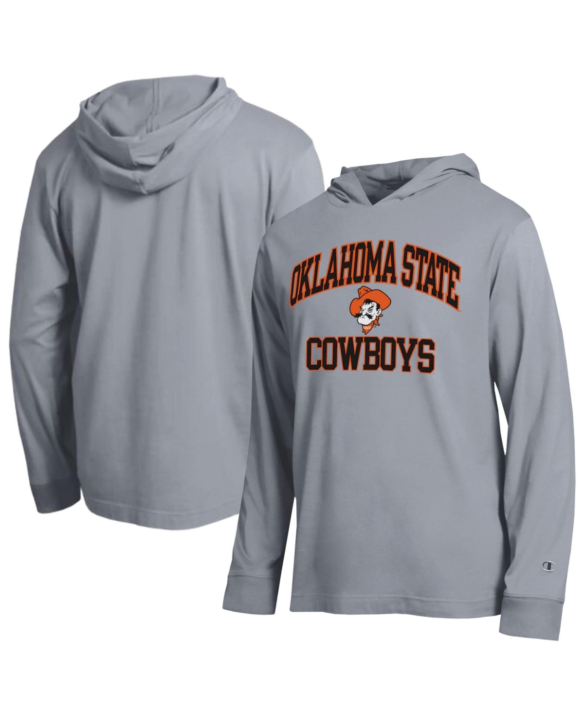 Champion Men's Heather Gray Oklahoma State Cowboys High Motor All-Star Long Sleeve Hooded Sweatshirt
