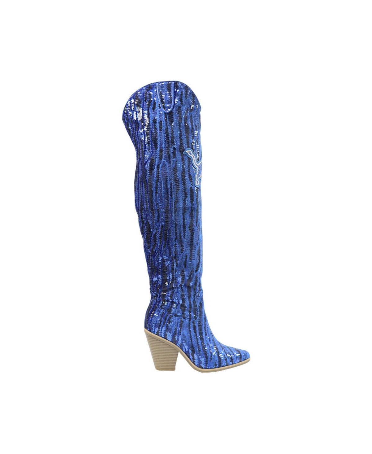 Cuce Detroit Lions Over-the-Knee Two-Tone Sequin Boots