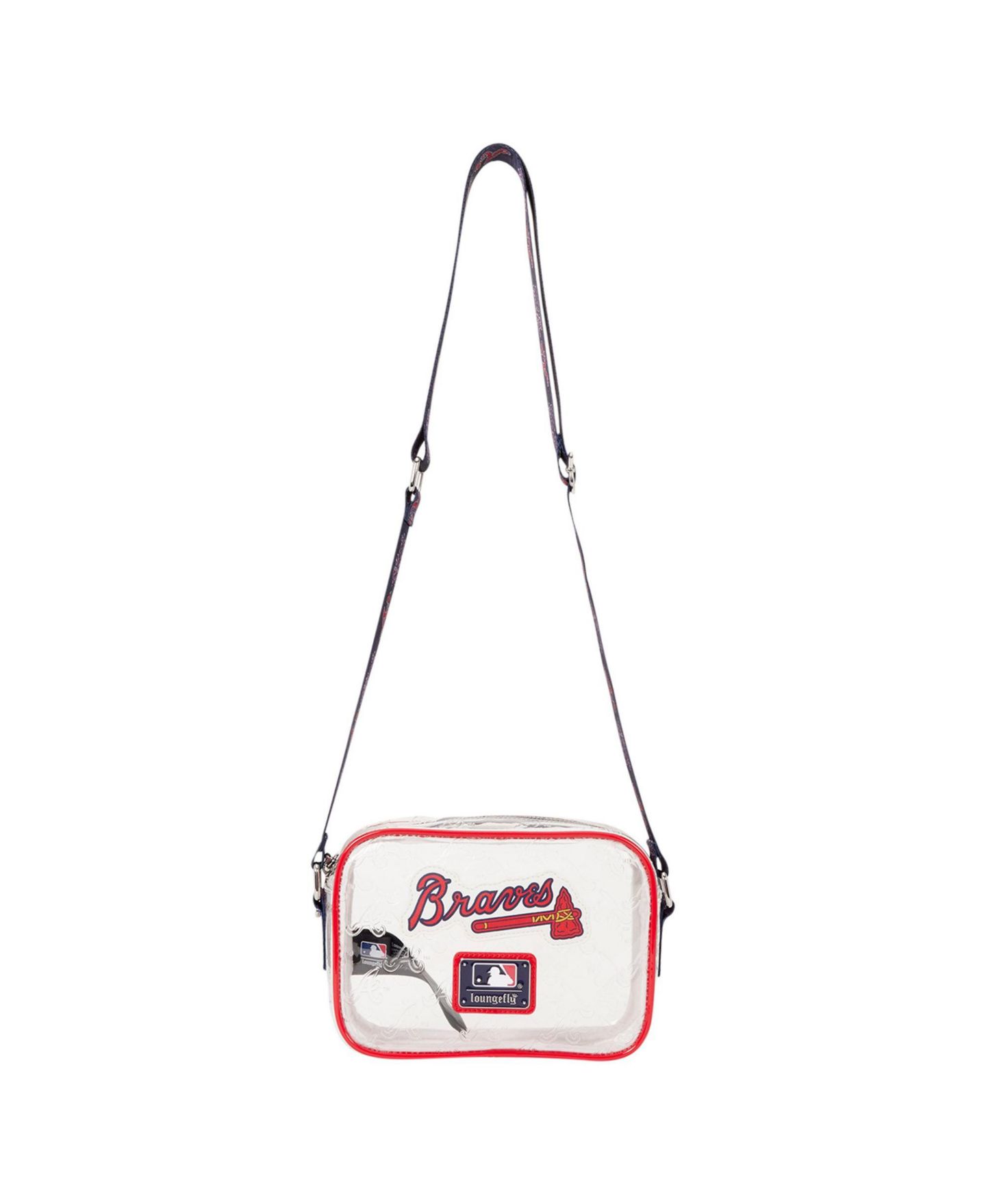 Женская сумка Loungefly Atlanta Braves Clear All Over Logo Crossbody — фото 3