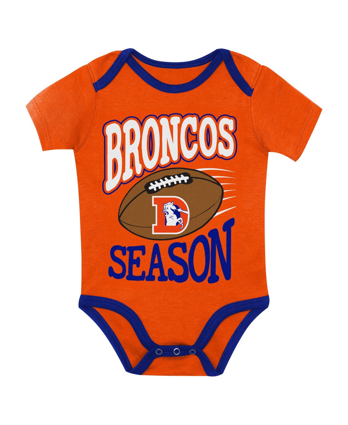 Outerstuff Baby Boys and Girls Denver Broncos First Round Pick Screen-Print Short-Sleeve 3-Piece Creeper Set