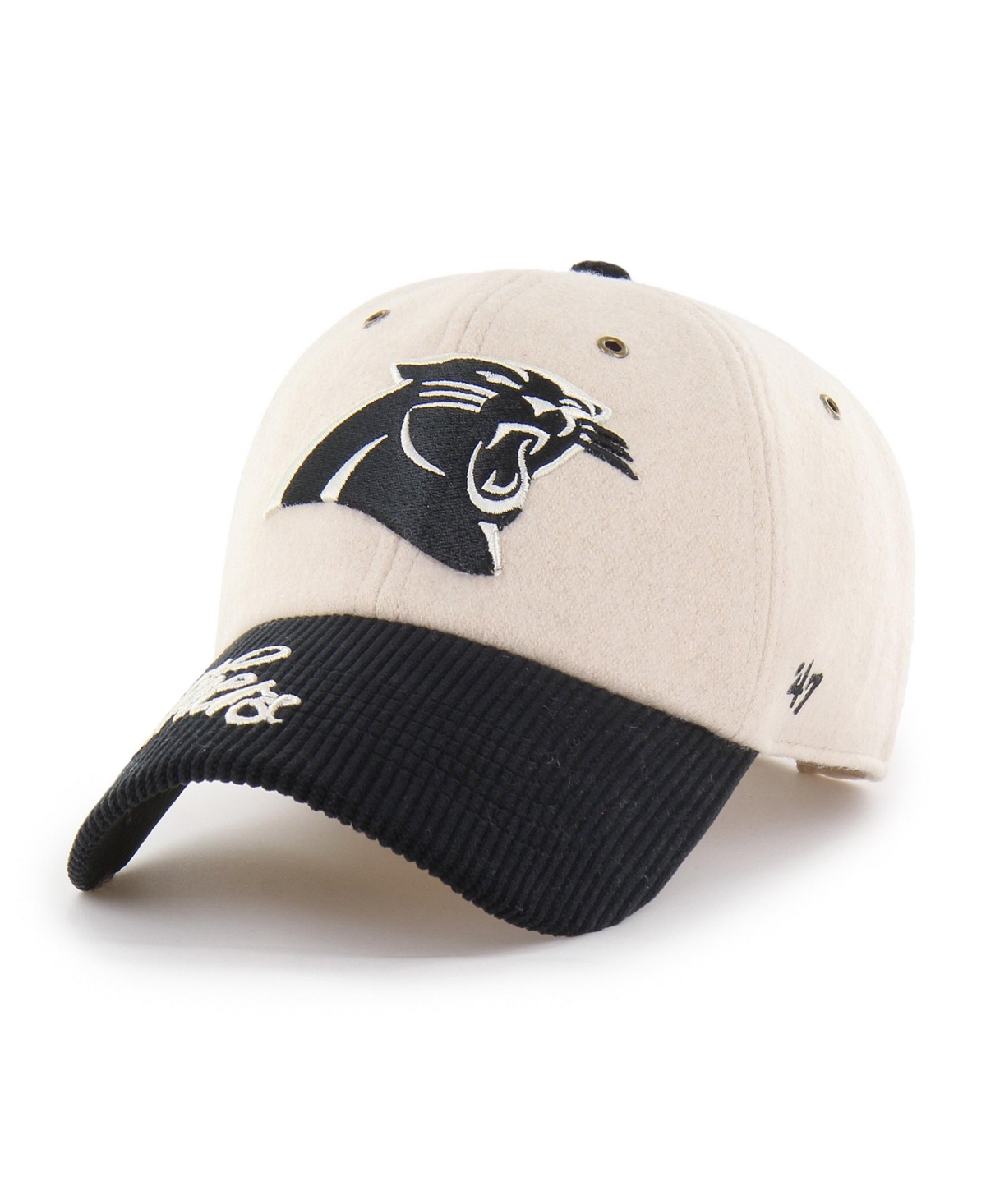 '47 Brand Women's Natural/Black Carolina Panthers Rope Script Clean Up Adjustable Hat