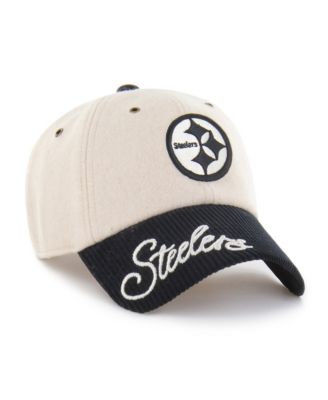 Women's Natural/Black Pittsburgh Steelers Rope Script Clean Up Adjustable Hat