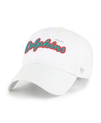 Women's White Miami Dolphins Trendy Script Clean Up Adjustable Hat