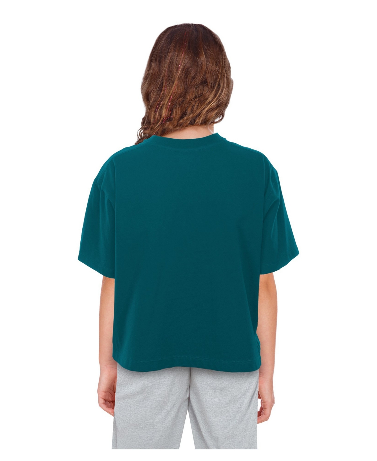 New Era Girls' 4-16 Philadelphia Eagles Flip-Sequin Boxy T-Shirt