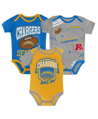 Baby Boys' and Girls' Los Angeles Chargers First Round Pick Short-Sleeve 3-Piece Bodysuit Set