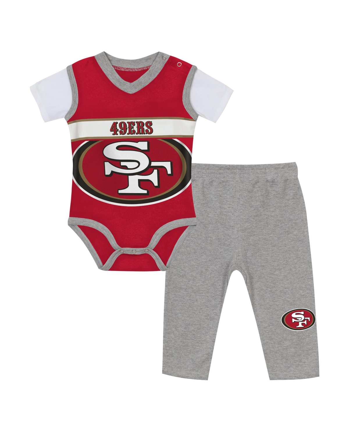 Outerstuff Baby Boys' and Girls' San Francisco 49ers Jersey Bodysuit and Pants Set
