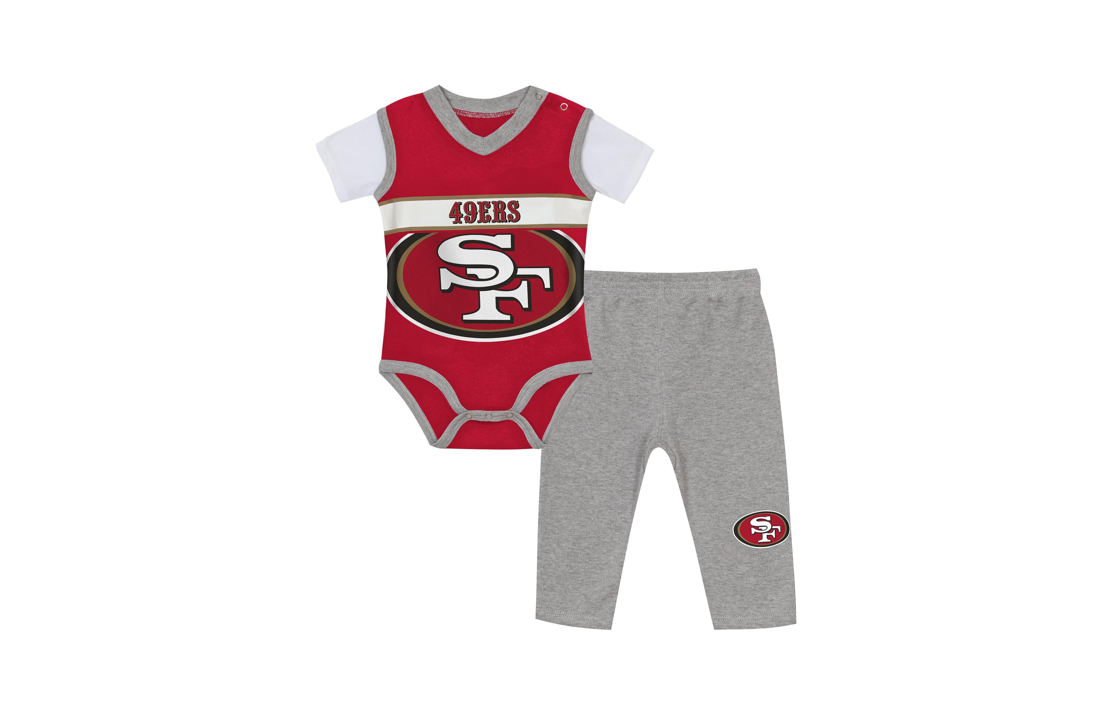 Outerstuff Baby Boys' and Girls' San Francisco 49ers Jersey Bodysuit Pants Set