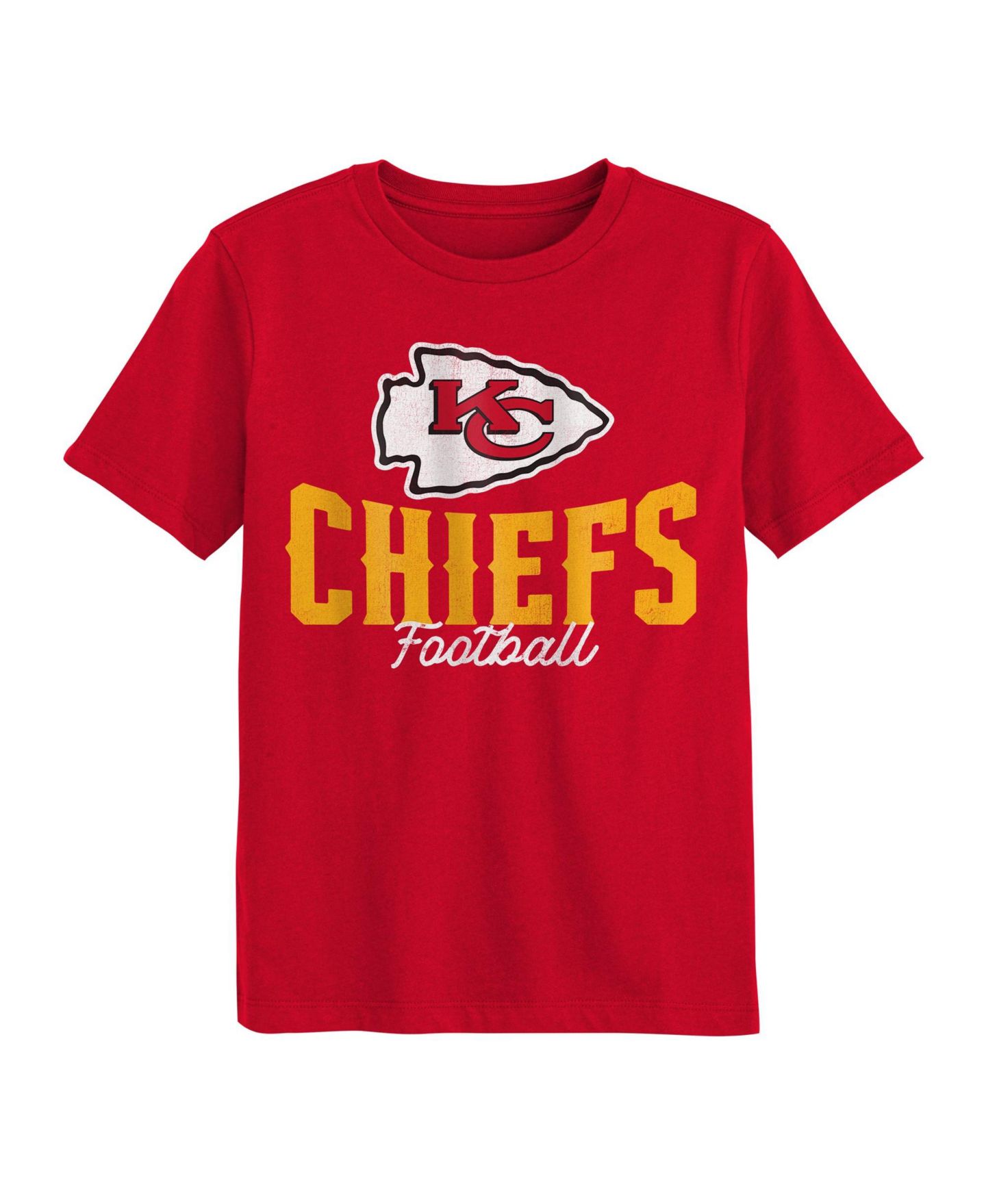 Футболка Outerstuff Kansas City Chiefs Top Pick Distressed Screen-Print Graphics для мальчиков-малышей — фото 3