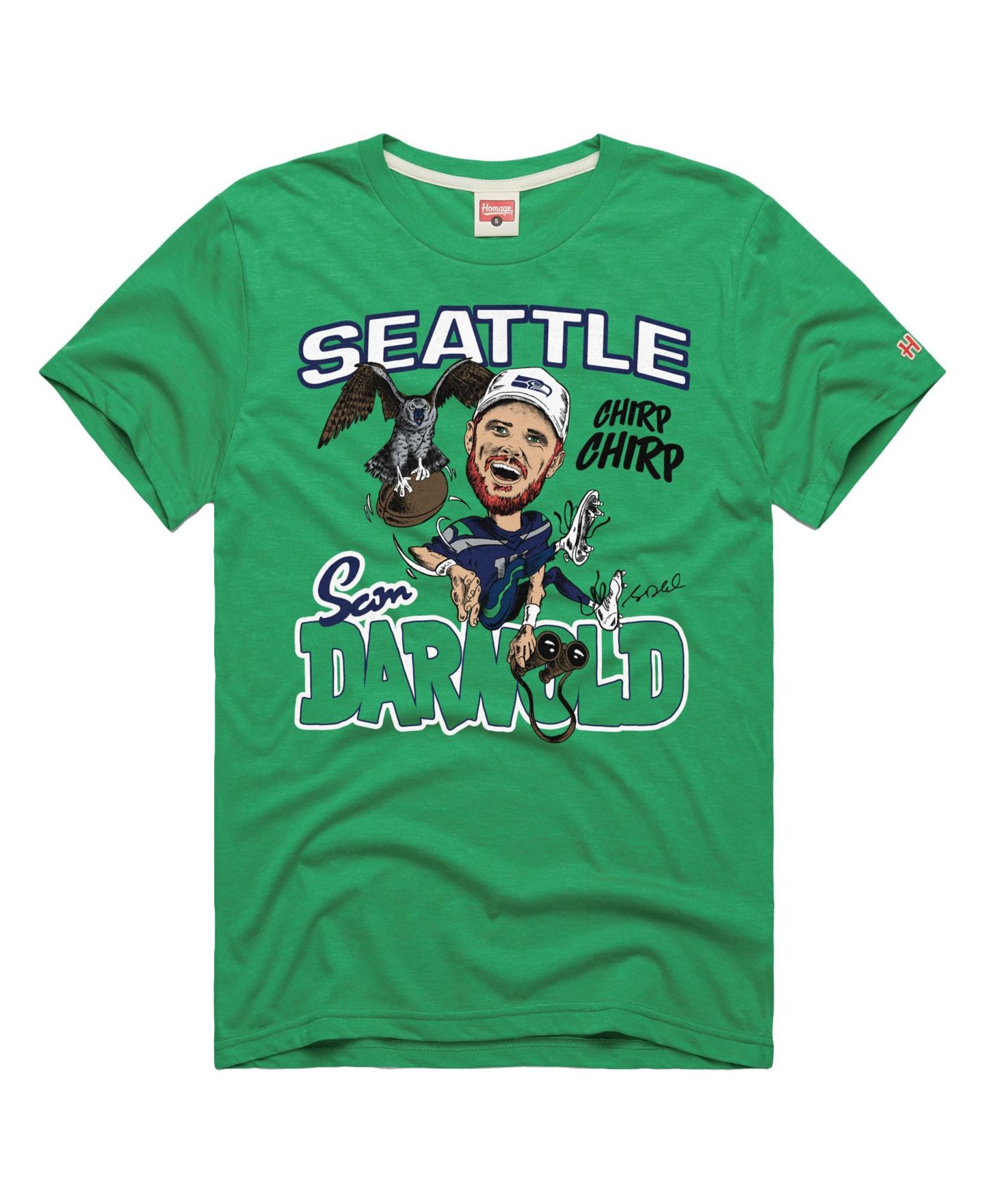 Футболка Homage Seattle Seahawks Sam Darnold Tri-Blend Relaxed-Fit — фото 1