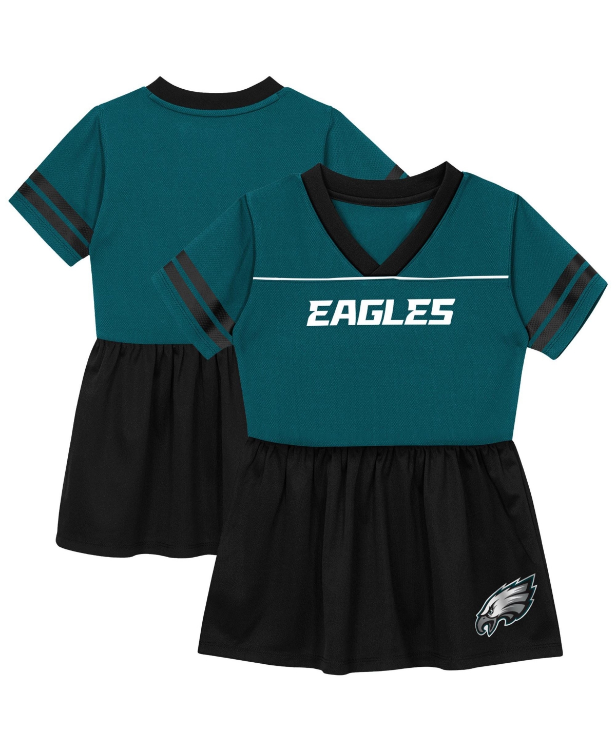 Outerstuff Toddler Girls' 2T-5T Philadelphia Eagles V-Neck Mesh Side Panels Fit & Flare Dress