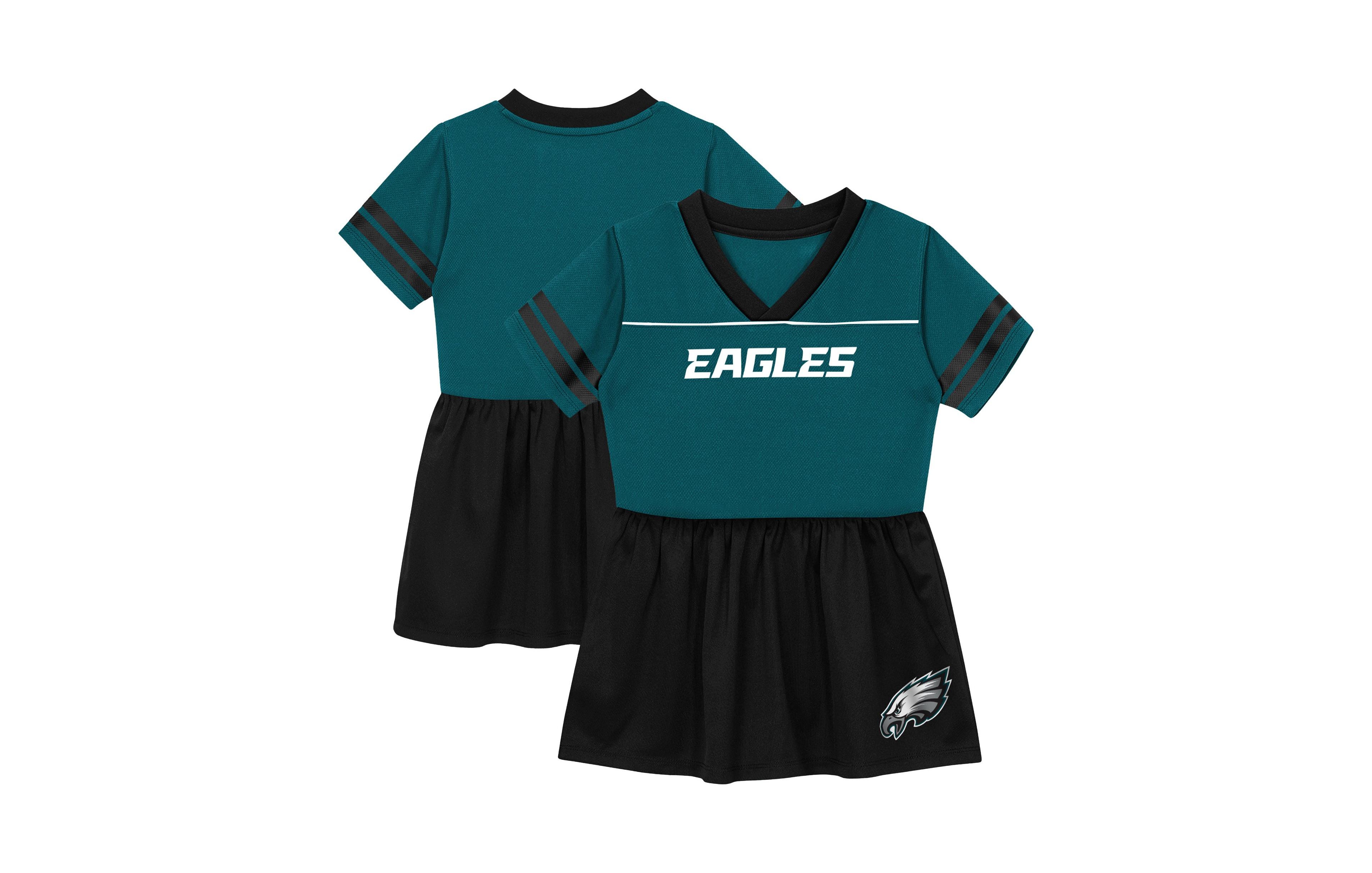Outerstuff Toddler Girls' 2T-5T Philadelphia Eagles V-Neck Mesh Side Panels Fit & Flare Dress