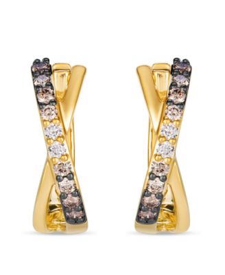 Chocolate Diamond Huggie Earrings (0.45 ct. t.w.) in 14k Honey Gold
