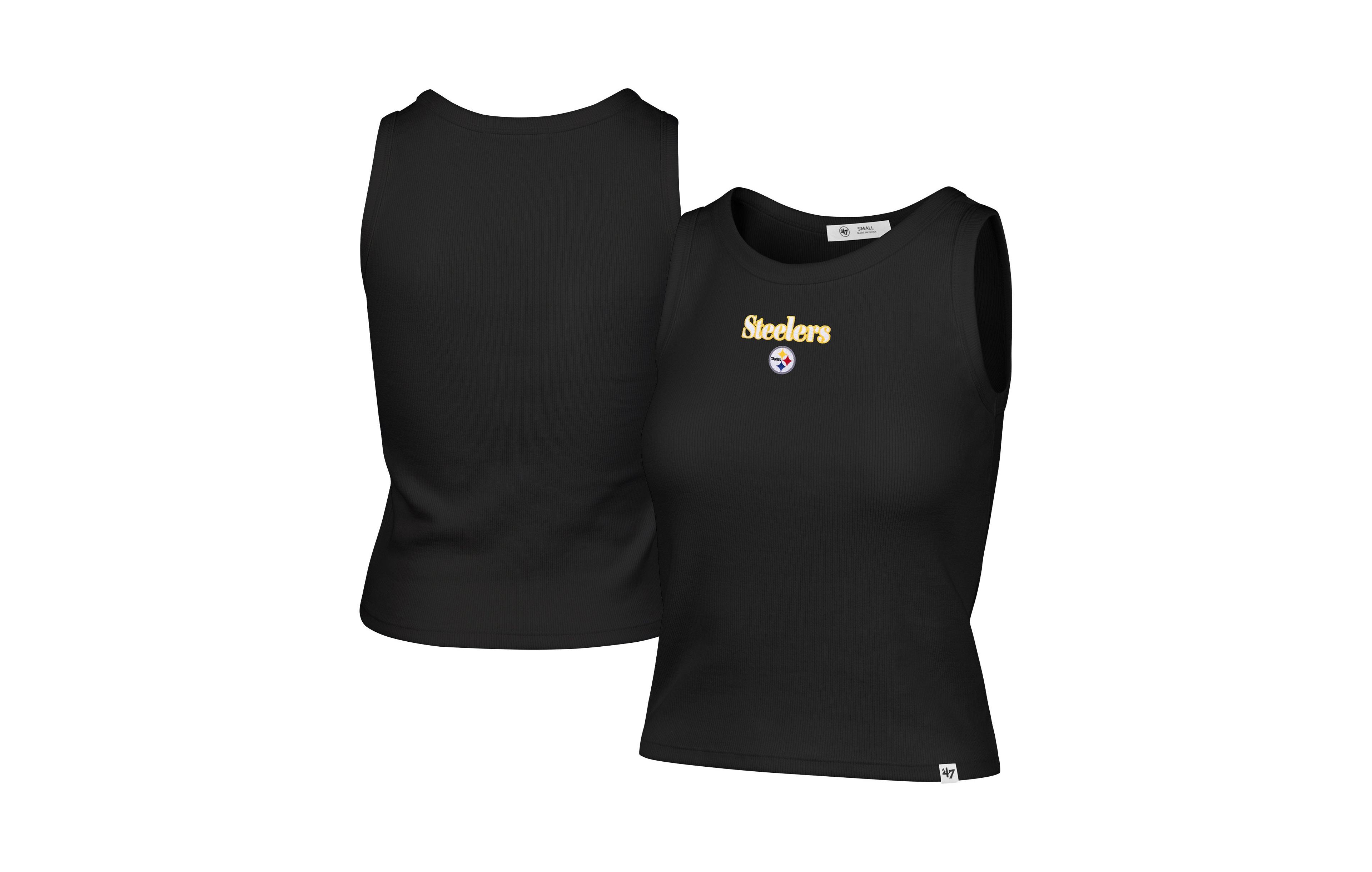 '47 Brand Women's Pittsburgh Steelers Cropped Ribbed Tank Top