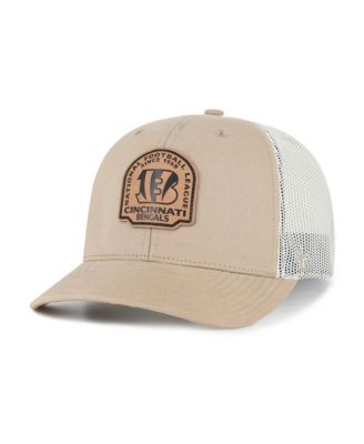 Men's Cincinnati Bengals Bonehide Leather Applique Trucker Hat