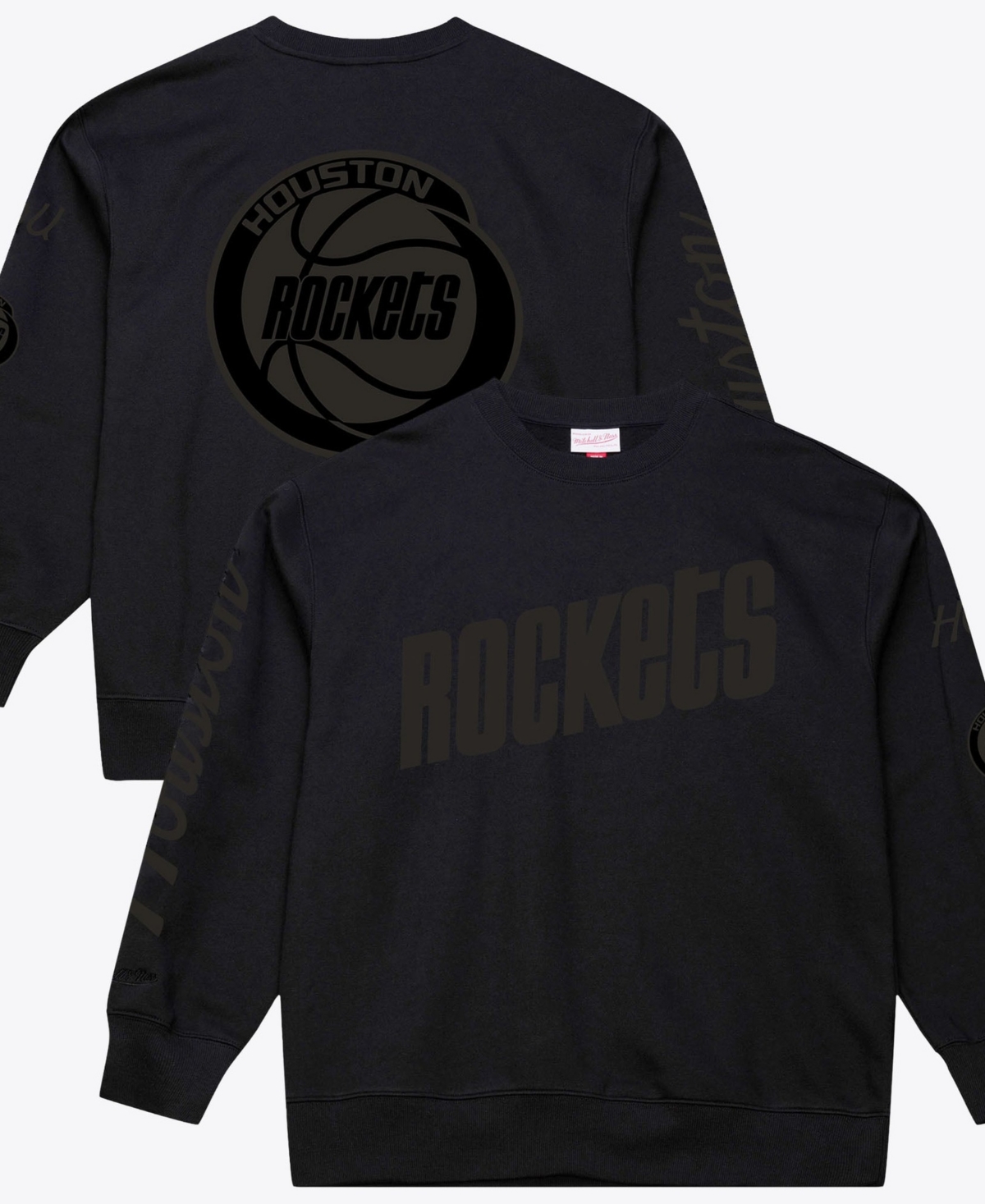 Mitchell & Ness Men's Houston Rockets Phantom Fleece Relaxed-Fit Sweatshirt - Black