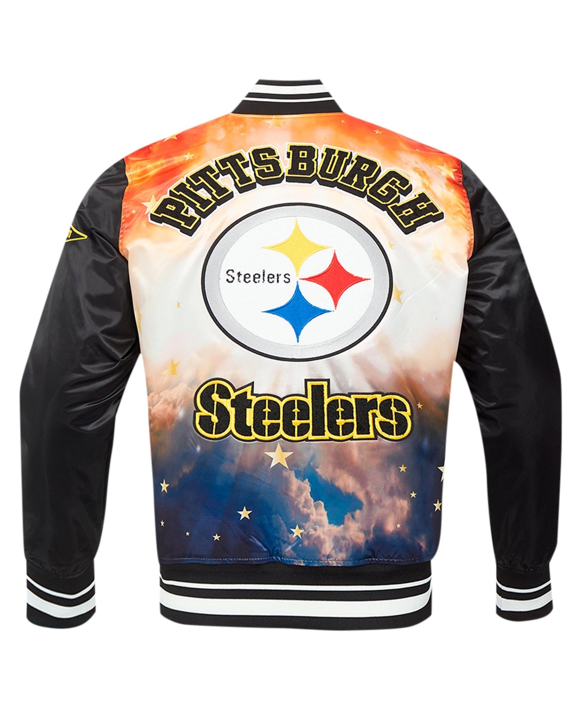 Pro Standard Men's Black Pittsburgh Steelers Sublimated Satin Full-Snap Jacket