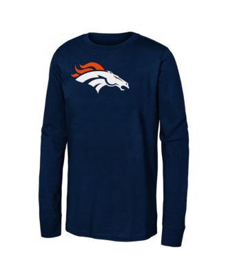 Boys' and Girls' Denver Broncos Primary Logo Long-Sleeve Screen-Print T-Shirt