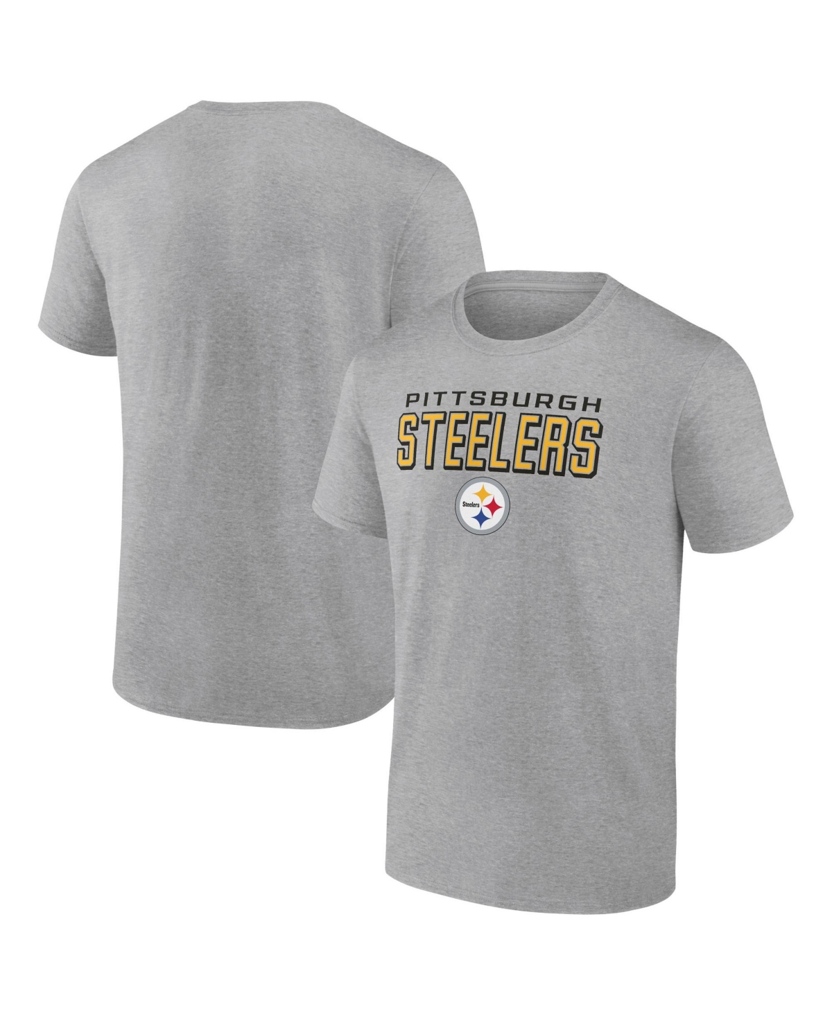 Fanatics Mto Label Men's Pittsburgh Steelers Swagger Screen-Print Graphics Crewneck T-Shirt - Heather Gray