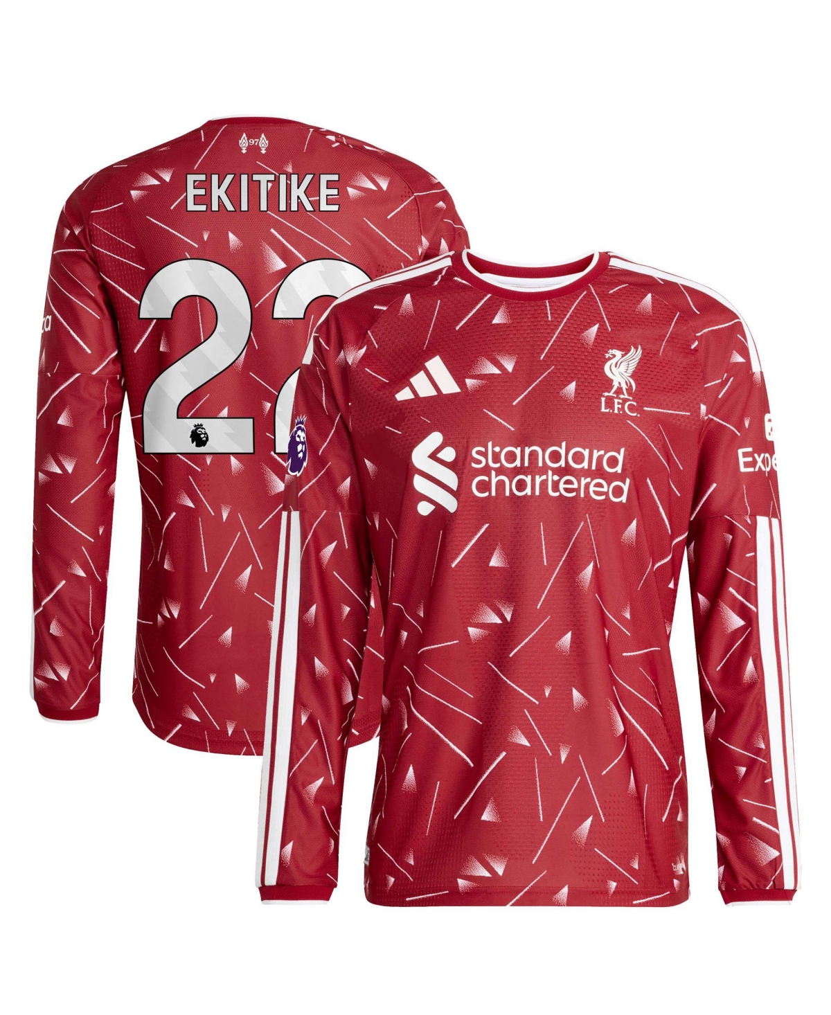 adidas Men's Liverpool Hugo Ekitike 2026/27 Home Long Sleeve Authentic Retro Jersey