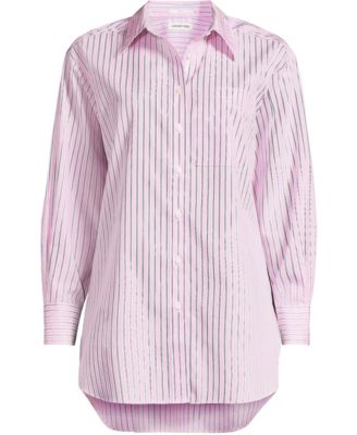 Women's Oversized No Iron Tunic with Statement Collar Shirt