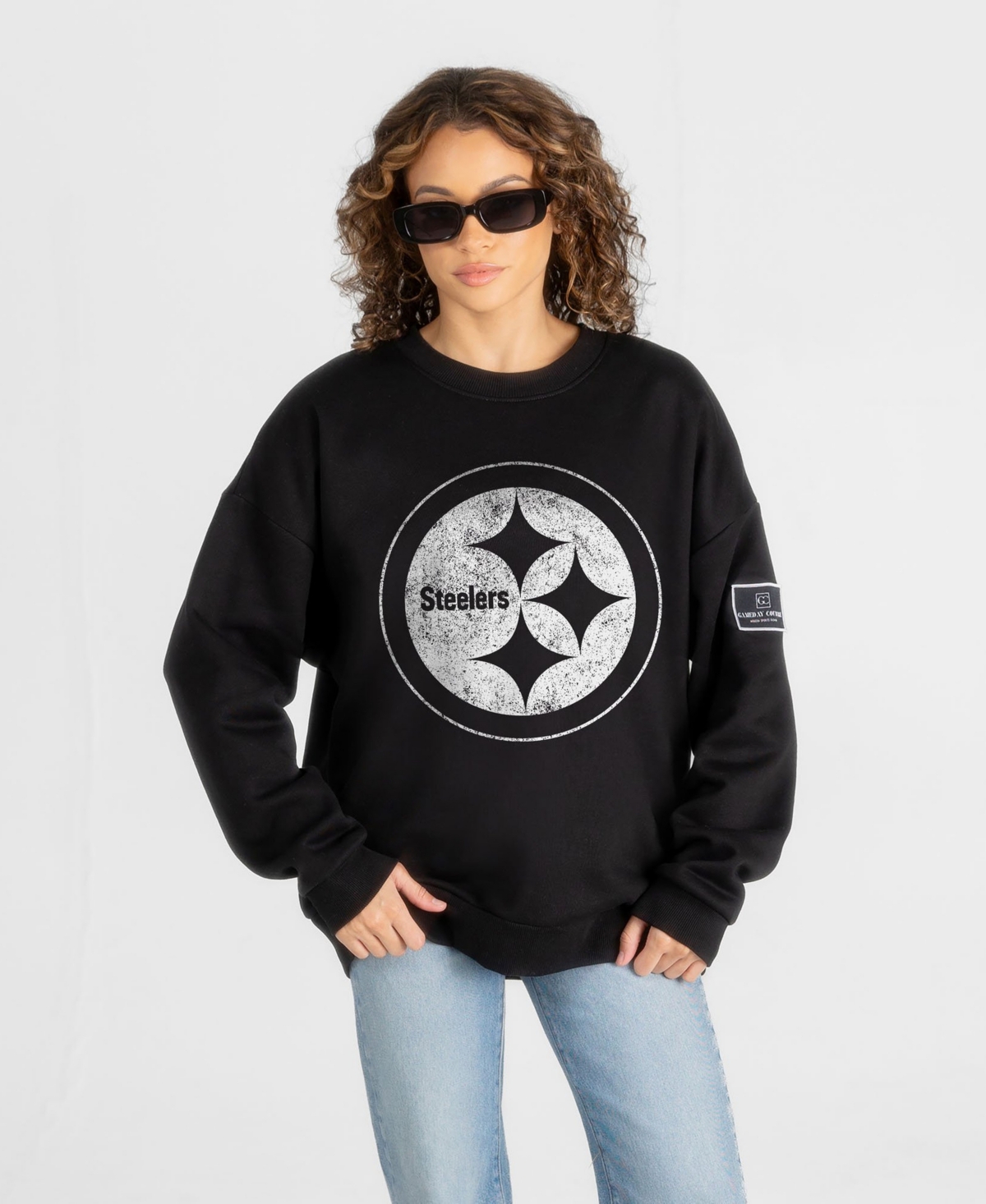 Gameday Couture Women's Pittsburgh Steelers Bold Move Oversized Graphic Dropped-Shoulder Sweatshirt
