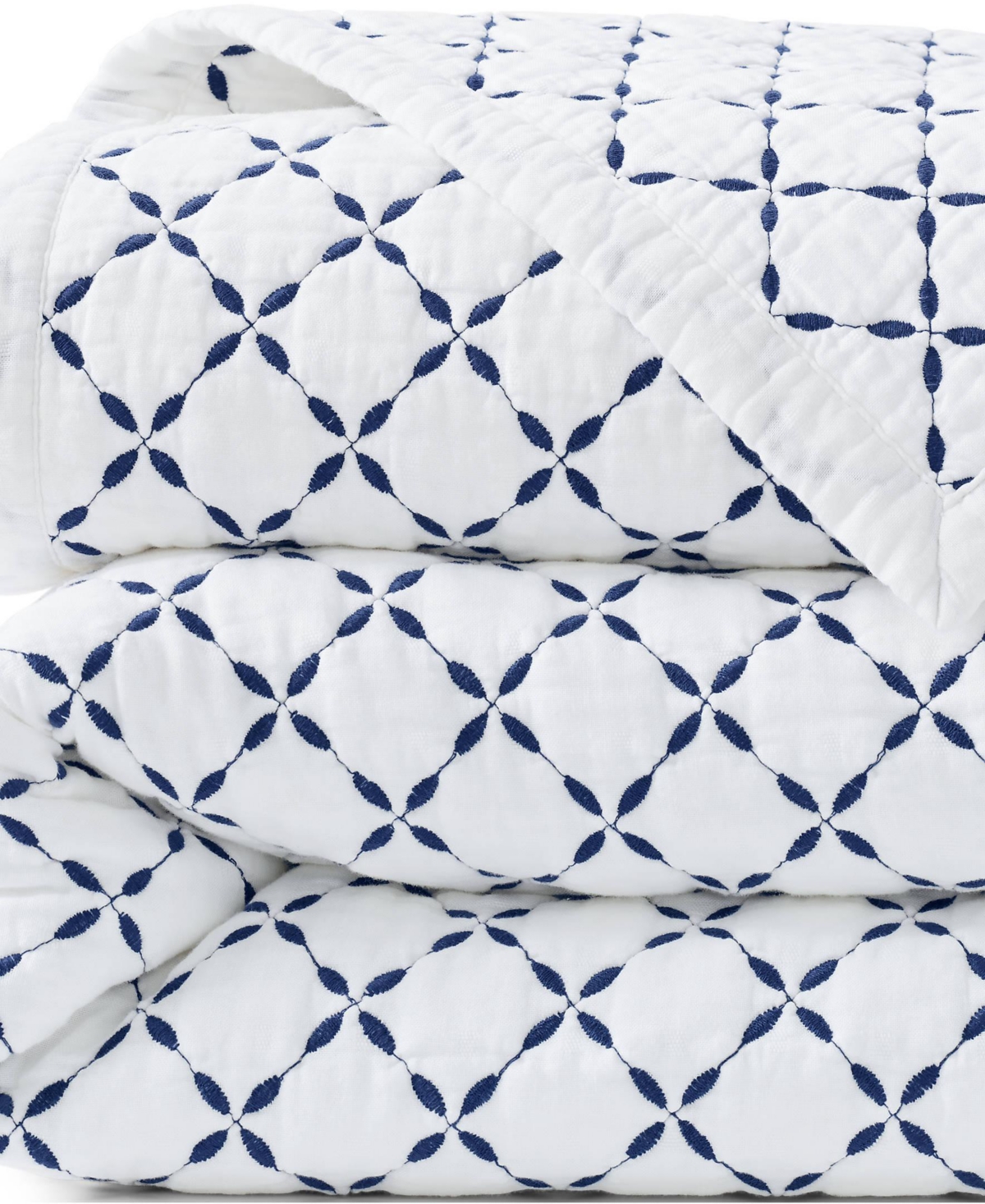 Lands' End Embroidered Diamond Double Voile Quilt